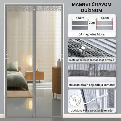 Magnetni komarnik za vrata 100x210cm